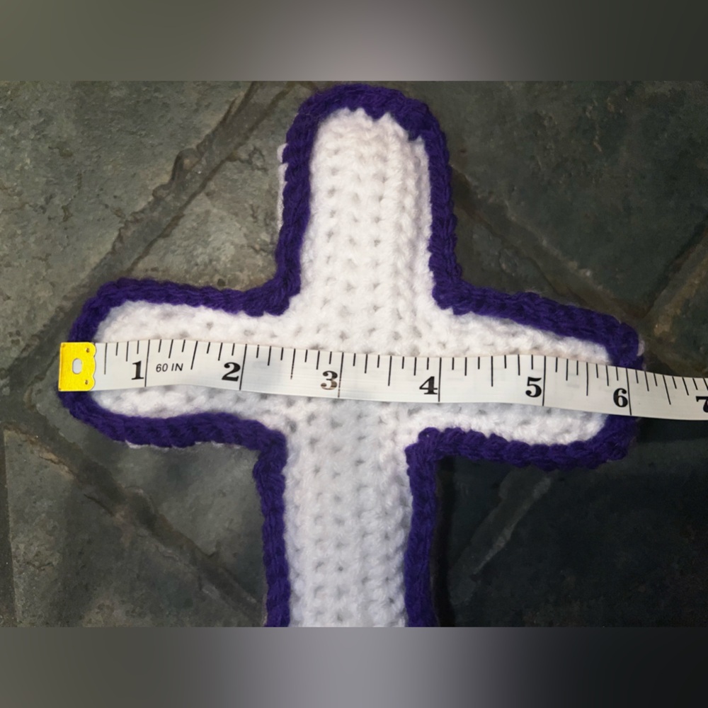 Hand Crocheted Christian Prayer Cross Plushie - Picture 4 of 9